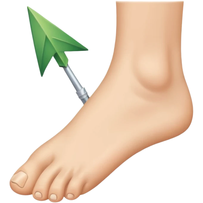 foot with arrow to big toe emoji