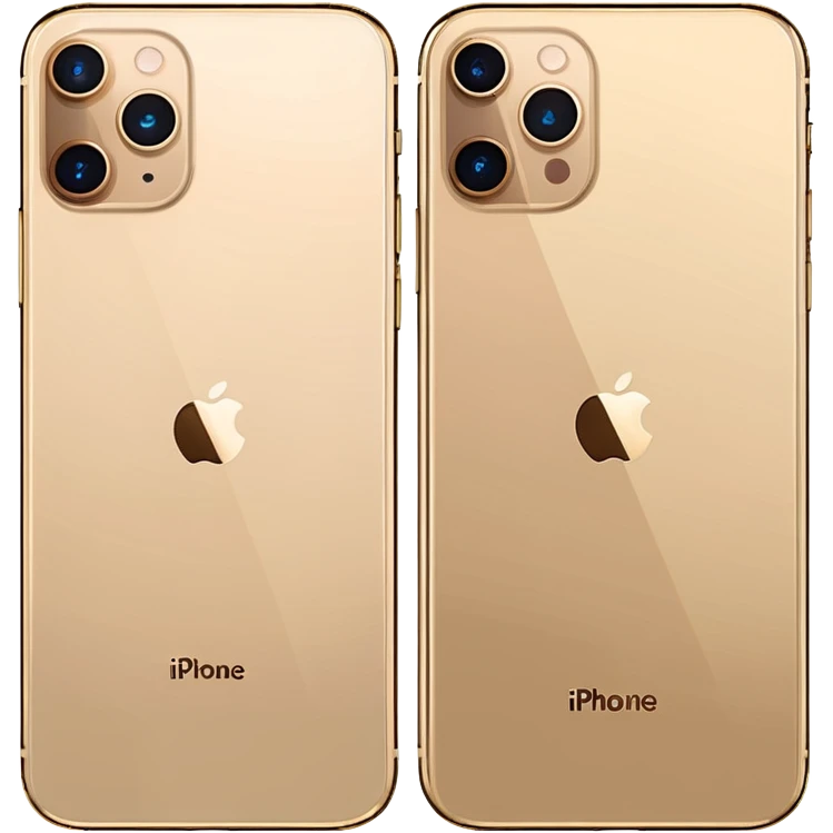 Gold iPhone 16 Pro Max, front and rear view emoji