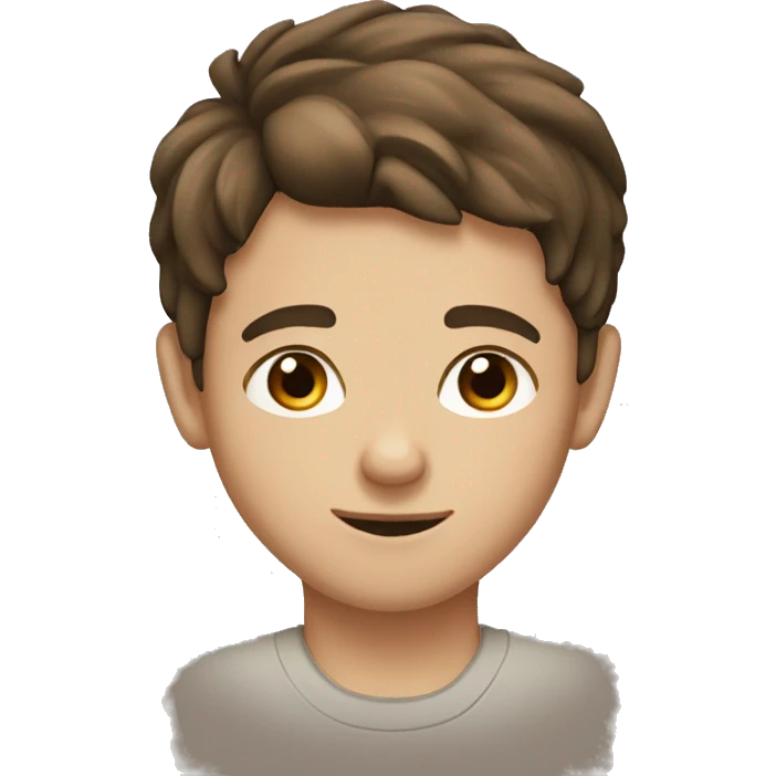 young boy with brown hair and brown eyes emoji