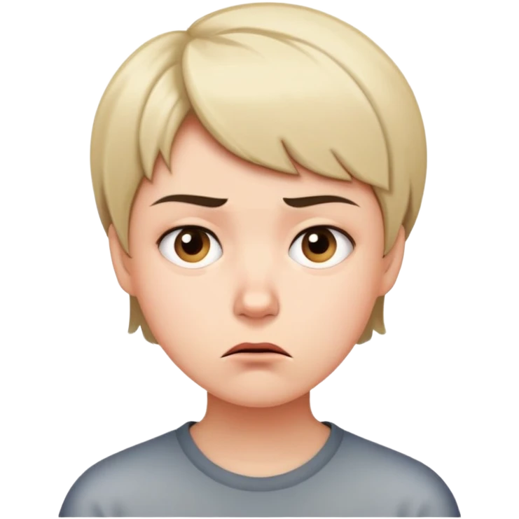 вечно недовольное лицо с короткими волосами  emoji
