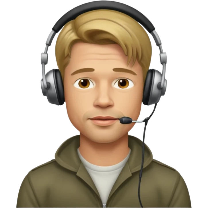 brad pitt using headphones emoji