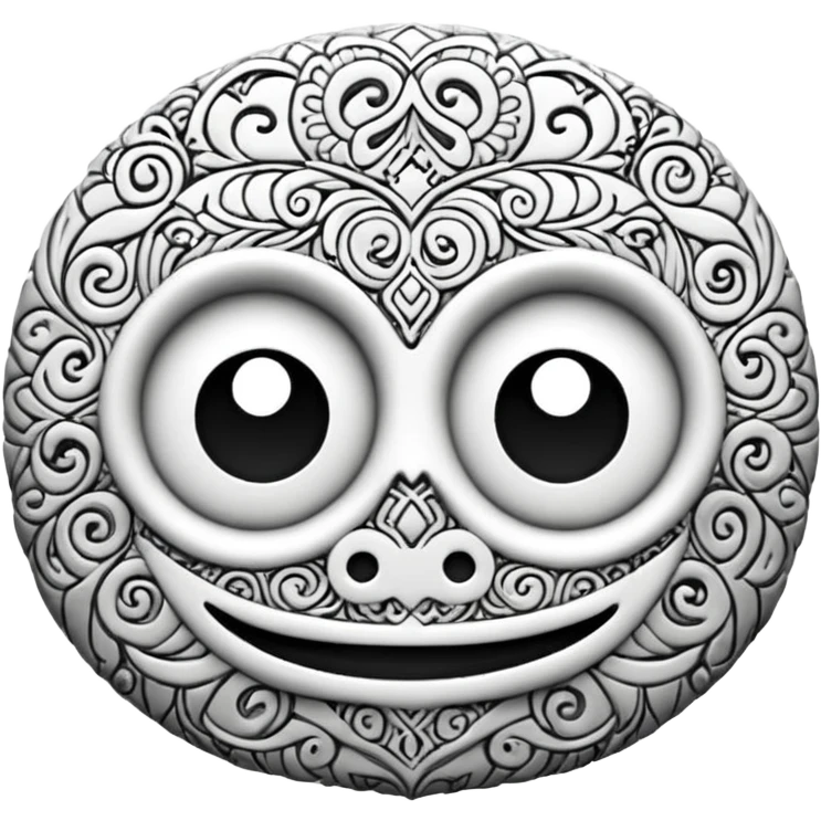 Black and white doodle  emoji