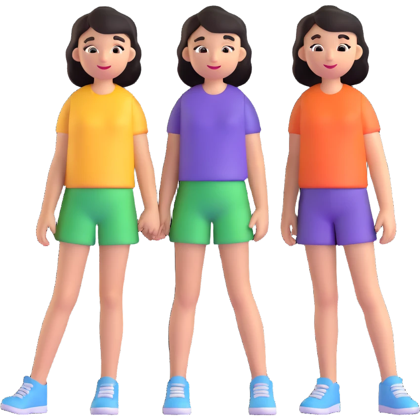three girls emoji