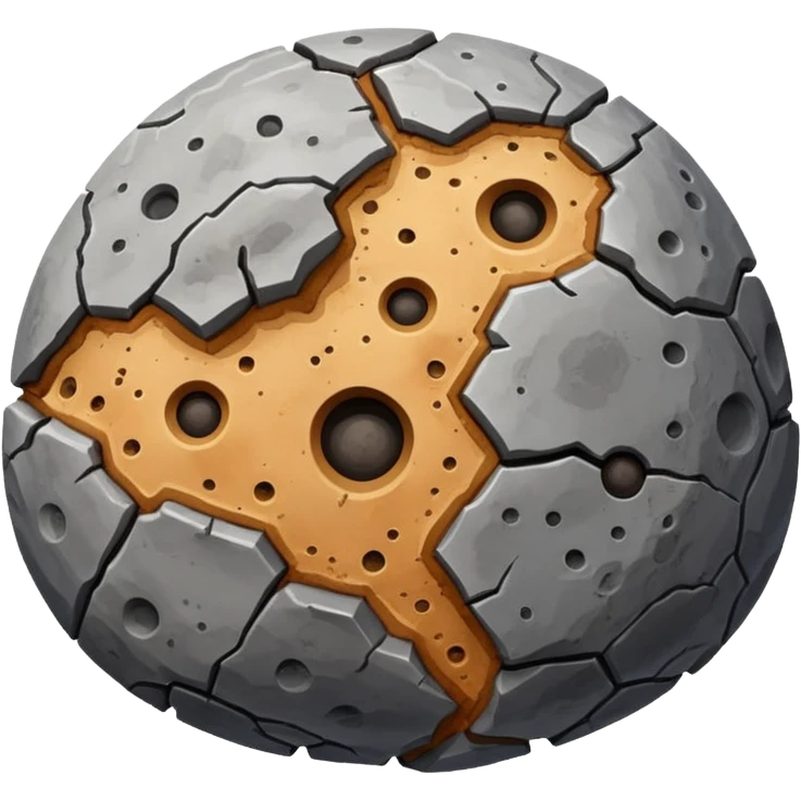 gray cratered planet emoji, rough uneven surface, pitted marks, rocky barren emoji