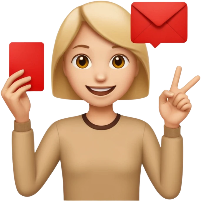 Emoji avec un carton rouge dans la main  emoji