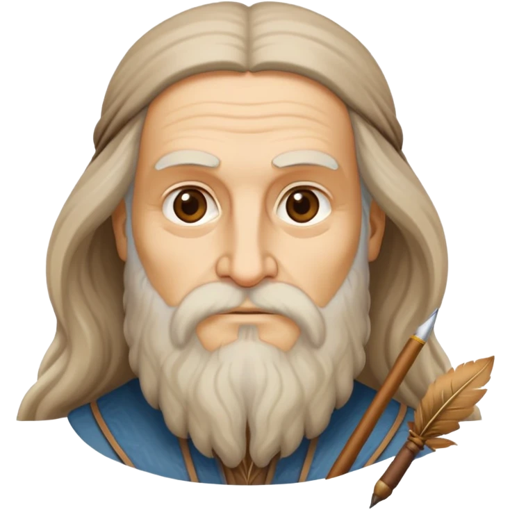 cinematic-realistic-leonardo-da-vinci-portrait-emoji,-depicted-as-the-quintessential-renaissance-polymath-with-deep,-thoughtful-eyes,-a-flowing-beard,-and-a-quill-or-sketchbook-in-hand.-the-scene-is-illuminated-with-warm,-classical-light emoji