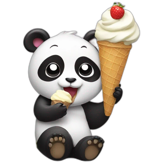 Panda eating ice cream emoji