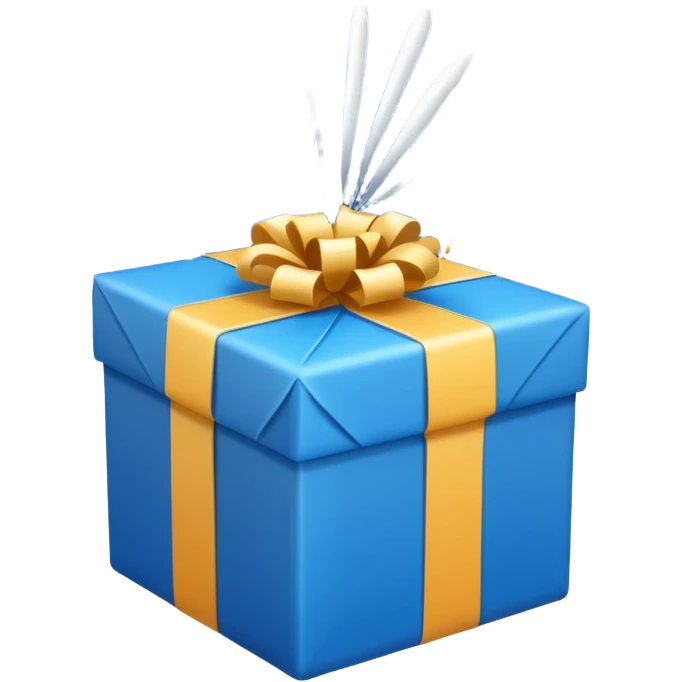 blue white present with fireworks emoji