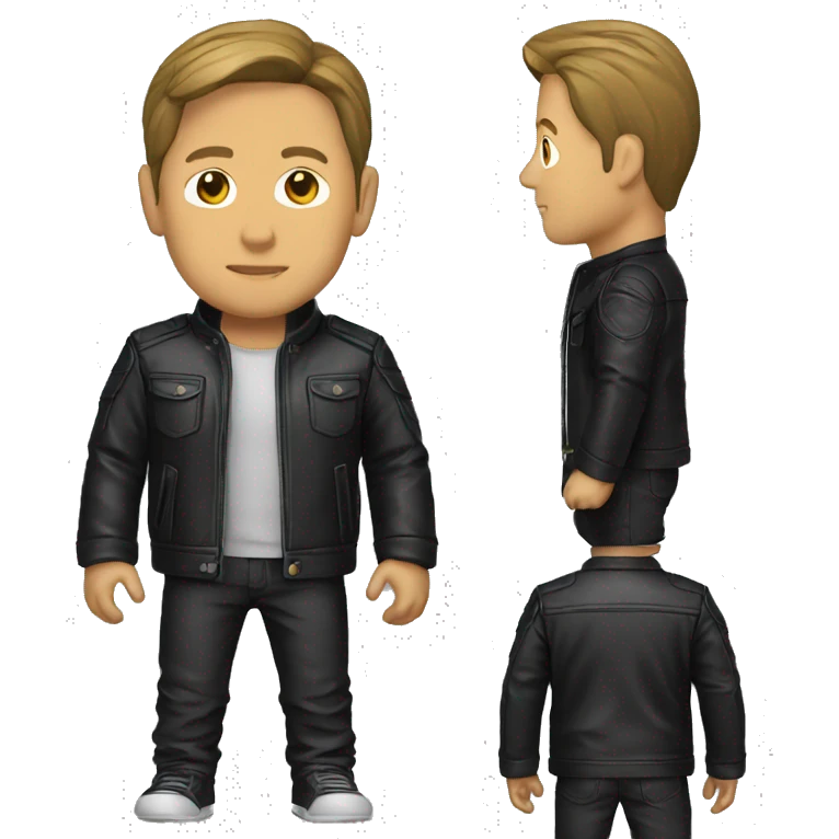 black leather jacket Jensen Huang style emoji