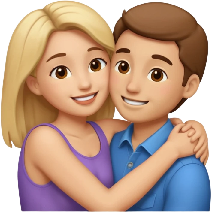 Hugging and kissing emoji