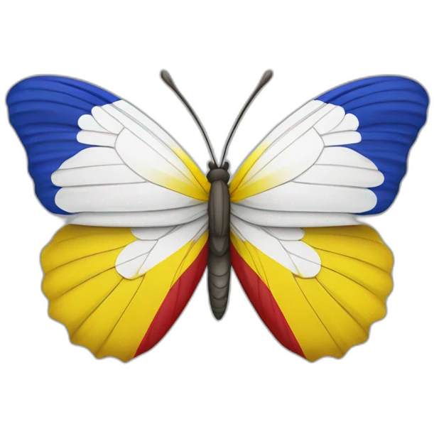 Una mariposa tricolor con los colores de la bandera de Colombia emoji
