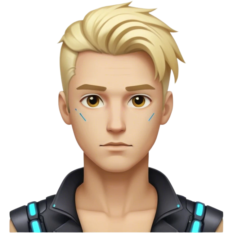 handsome man cyber punk blond  emoji