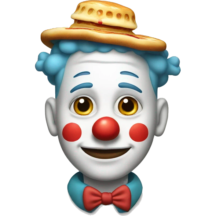 Clown with pancake on top of his head emoji