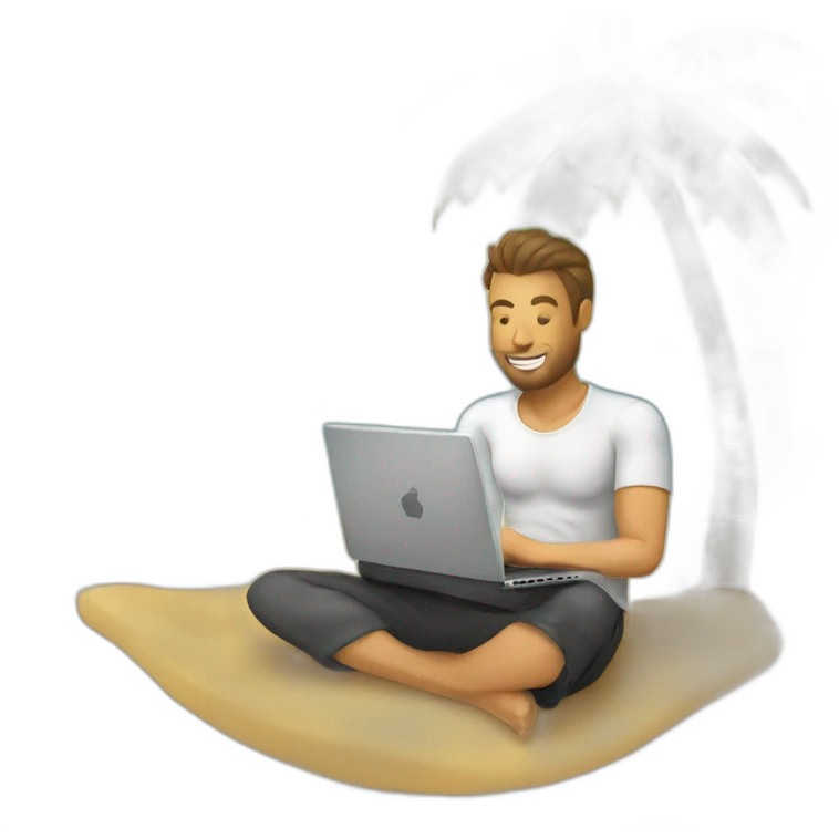 digital-nomad-working-at-beach emoji