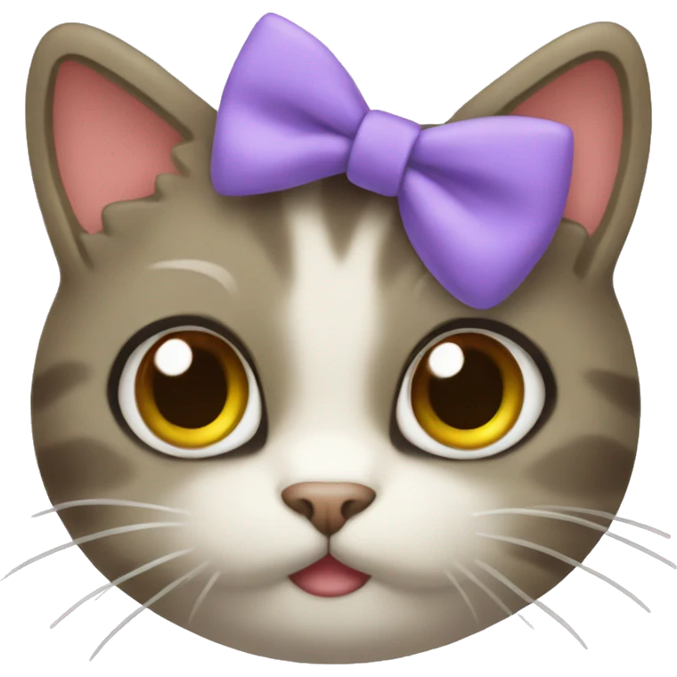 Cute cat with bow emoji