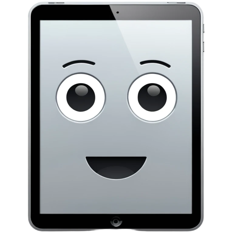 modern new iPad, minimal, flat, in the style of the Apple phone emoji emoji