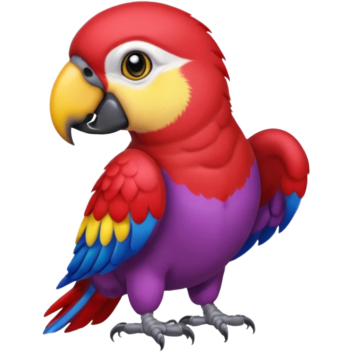 emoji de papagayo morado, rojo y amarillo emoji