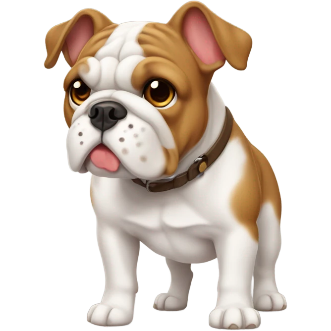 Perro bulldog color canela con Blanco  emoji
