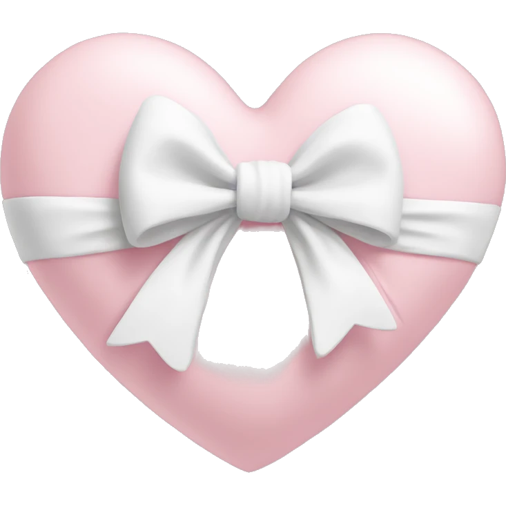 light pink heart with white bow wrapped around  emoji