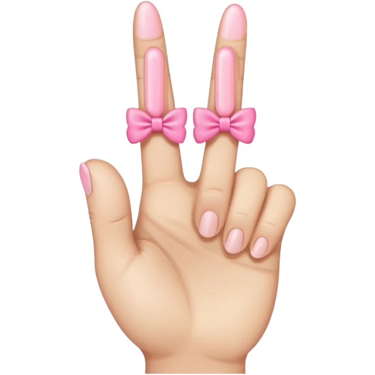 Middle finger with pink bow emoji