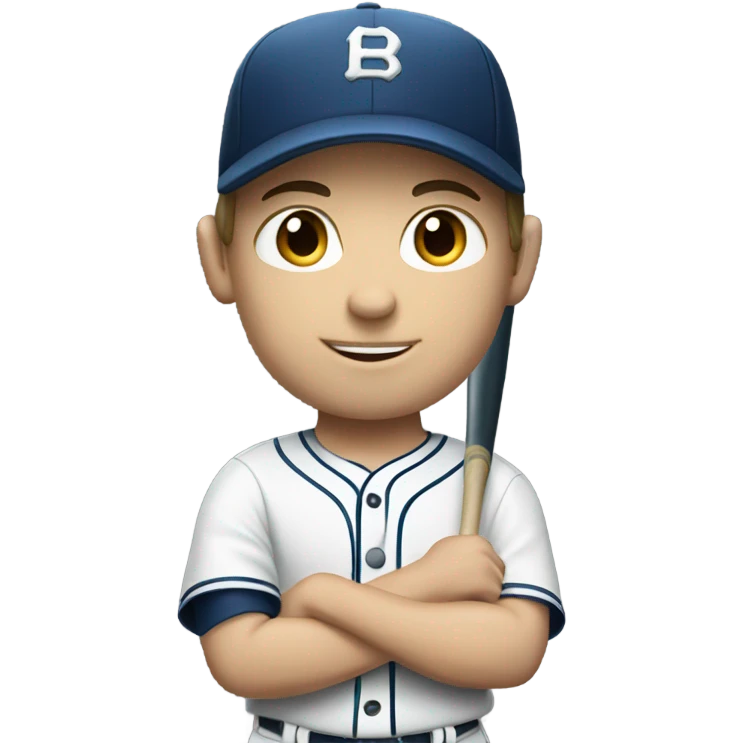 White  Brunette boy playing baseball  emoji
