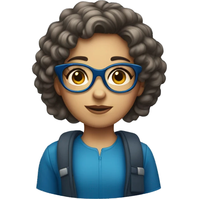 Corley haired girl with dark blue spectacles  emoji