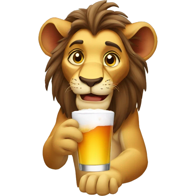 Lion king drinking raki emoji