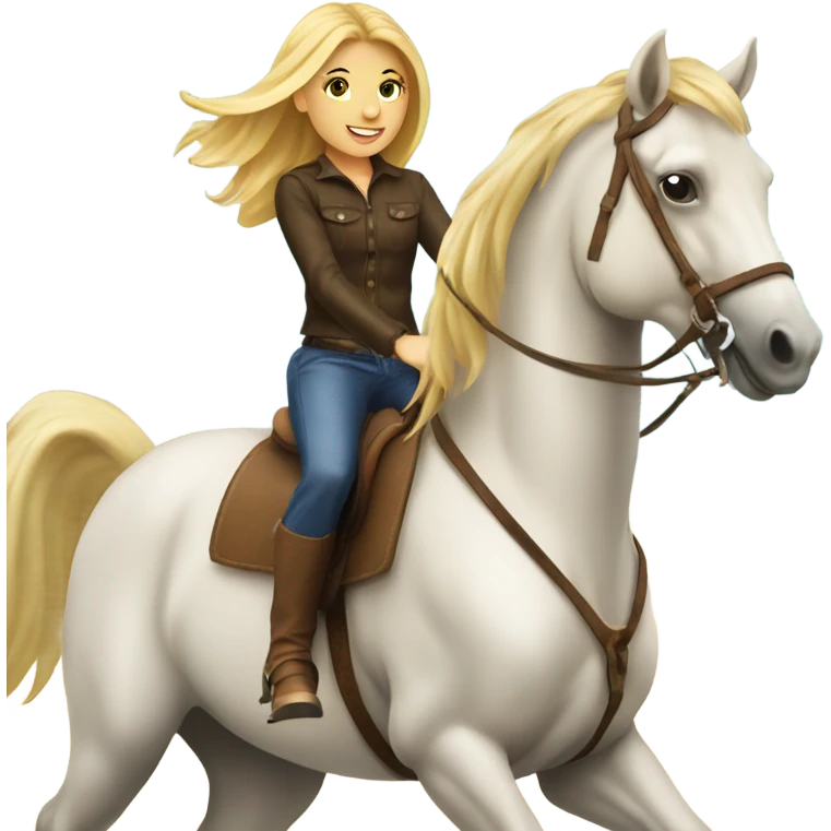 Blonde girl ridding horse emoji
