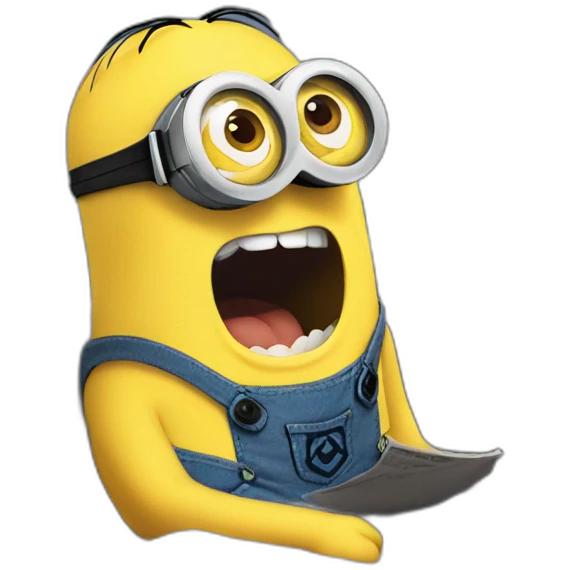 Minion watching an movie emoji