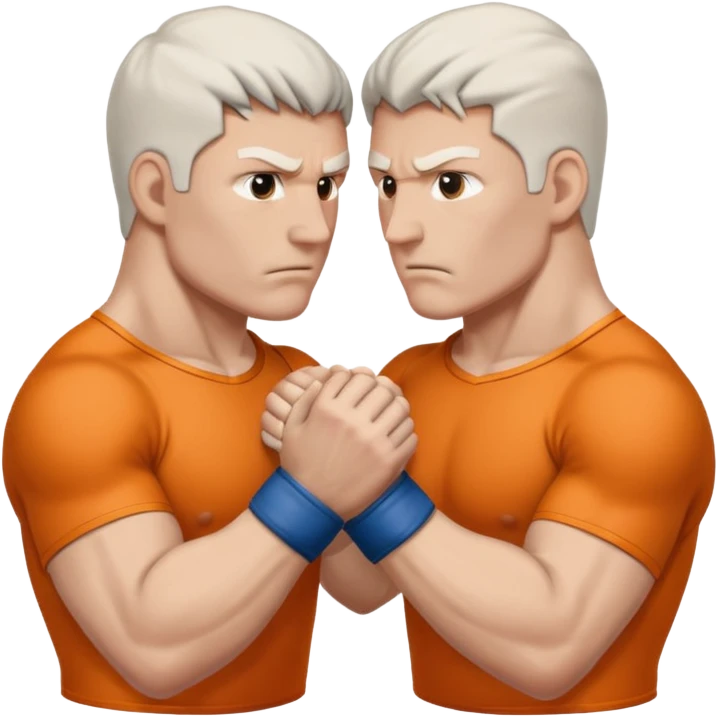 two white hands thumb wrestling emoji