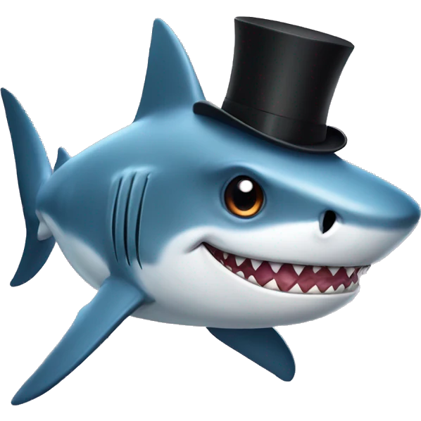 shark with tophat emoji
