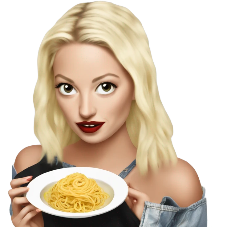 caroline vreeland eating pasta emoji