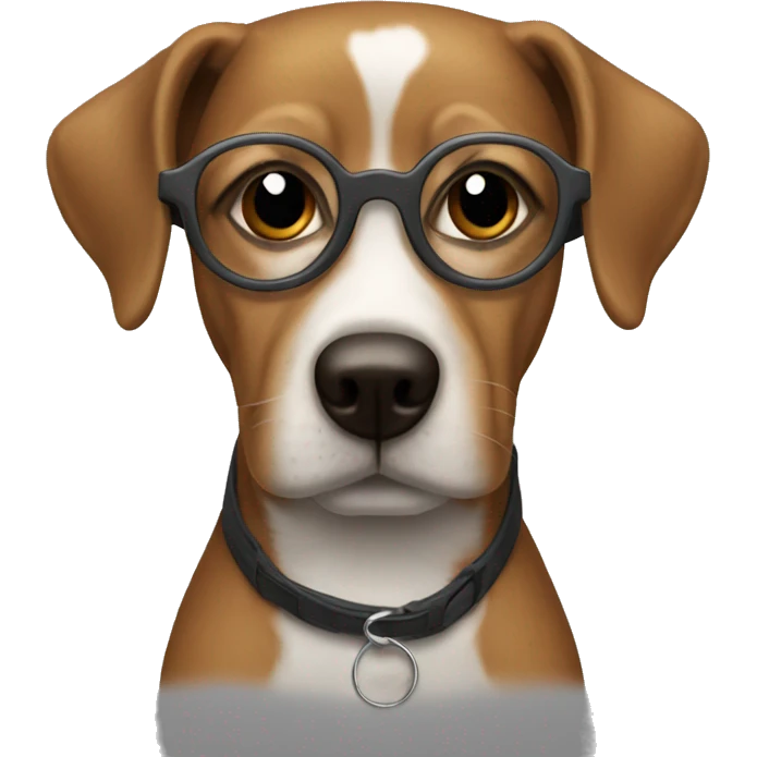 chien à lunettes  emoji