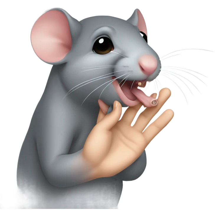 Rat licking human hand emoji