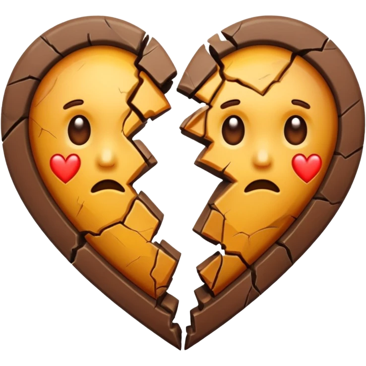 brown heart broken into two pieces emoji