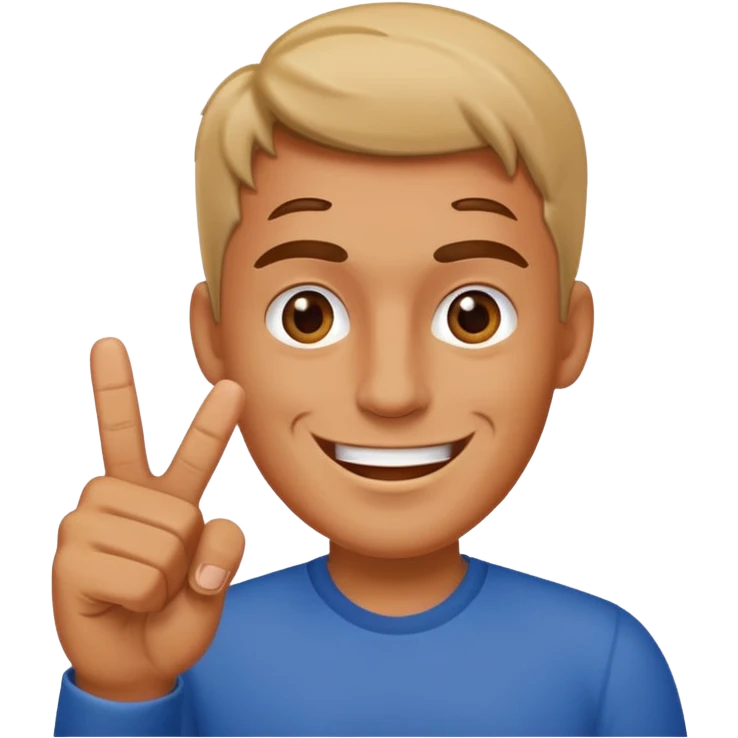 A man smiling and showing middle finger emoji