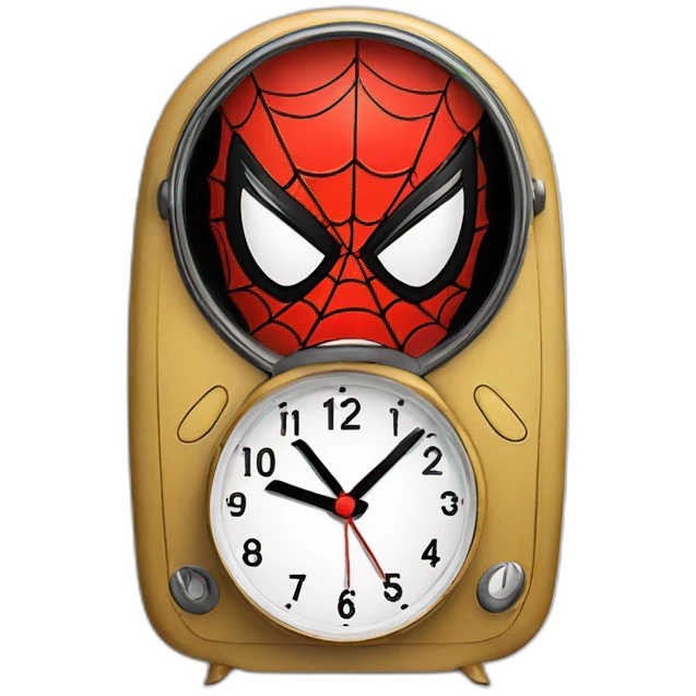 Funny spiderman modern alarm clock emoji