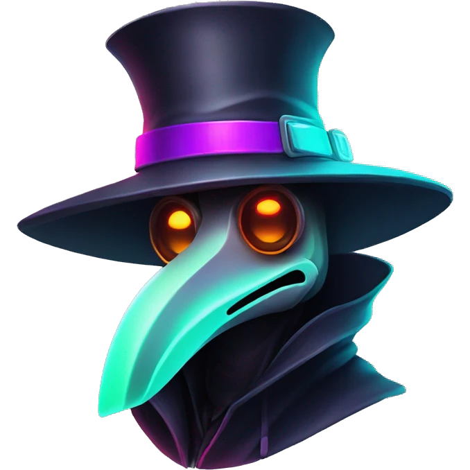 plague doctor with neon highlights emoji