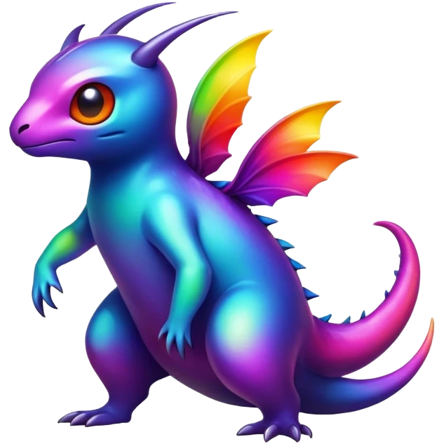 Randomly-colored dark colorful Fakémon-creature emoji