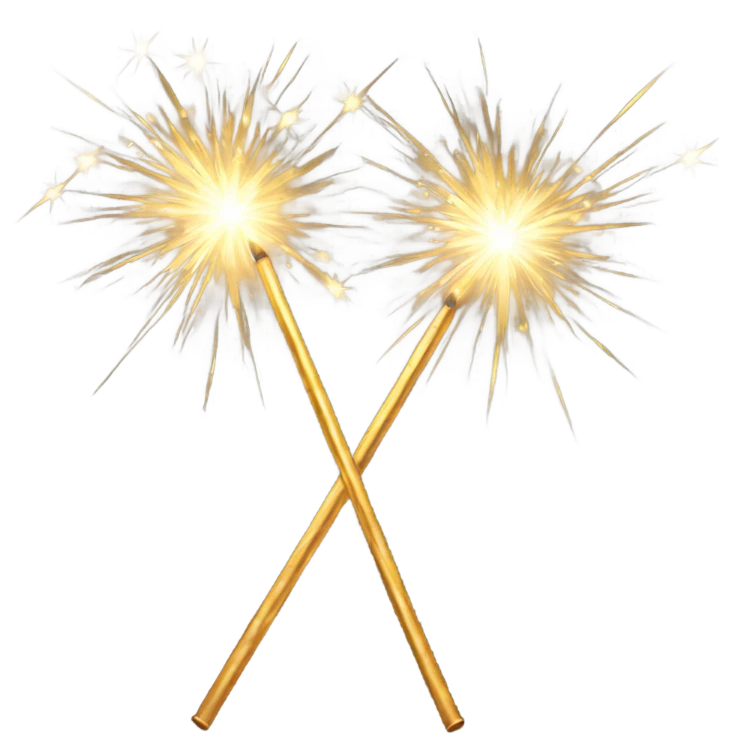 Golden sparkler emoji