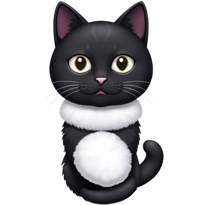 Black cat with white socks emoji