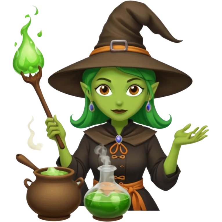 green witch cooking potion emoji