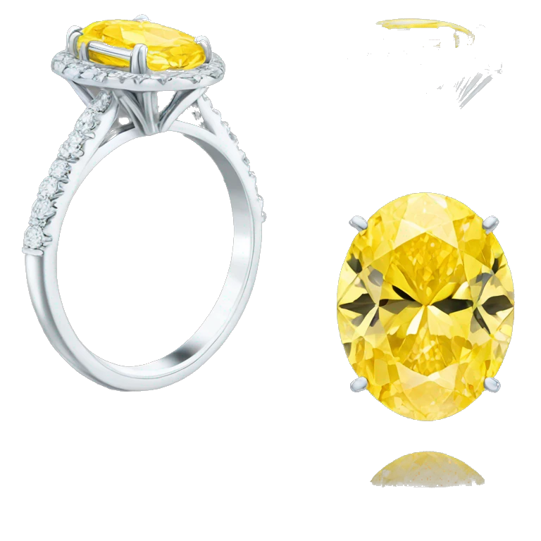 Oval Yellow canary diamond engagement ring emoji
