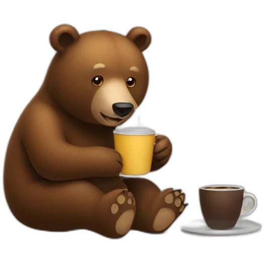 bear drinking coffee emoji