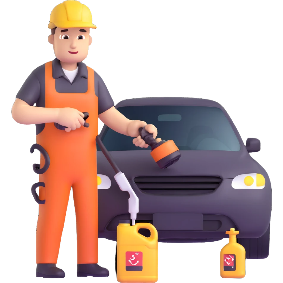mechanic changing car oil emoji