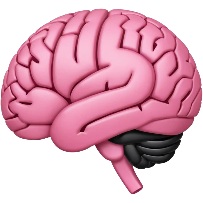 cerebro rosa normal minimalista e interrogación dentro emoji