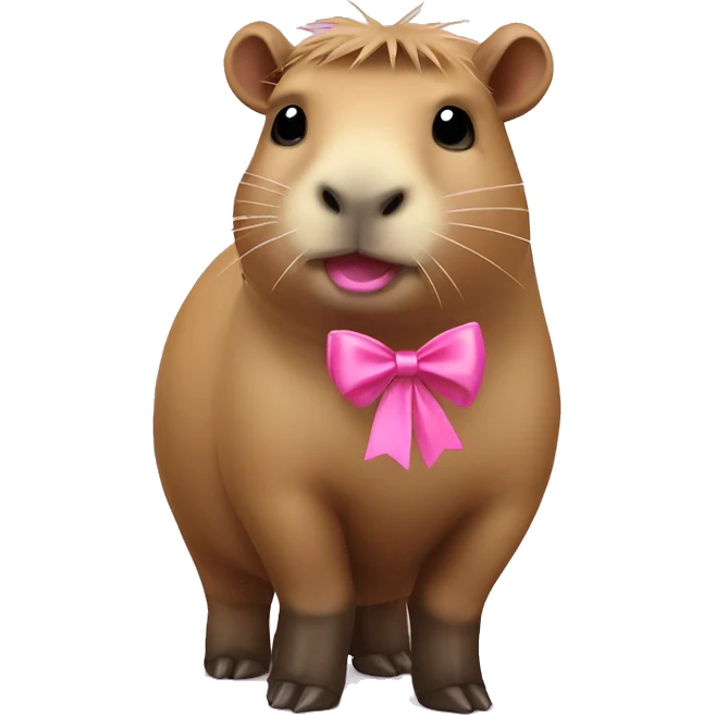CAPYBARA with a cute pink bow and wellington boots
 emoji