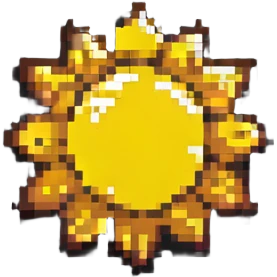 sun as a star shape, yellow pixel art emoji