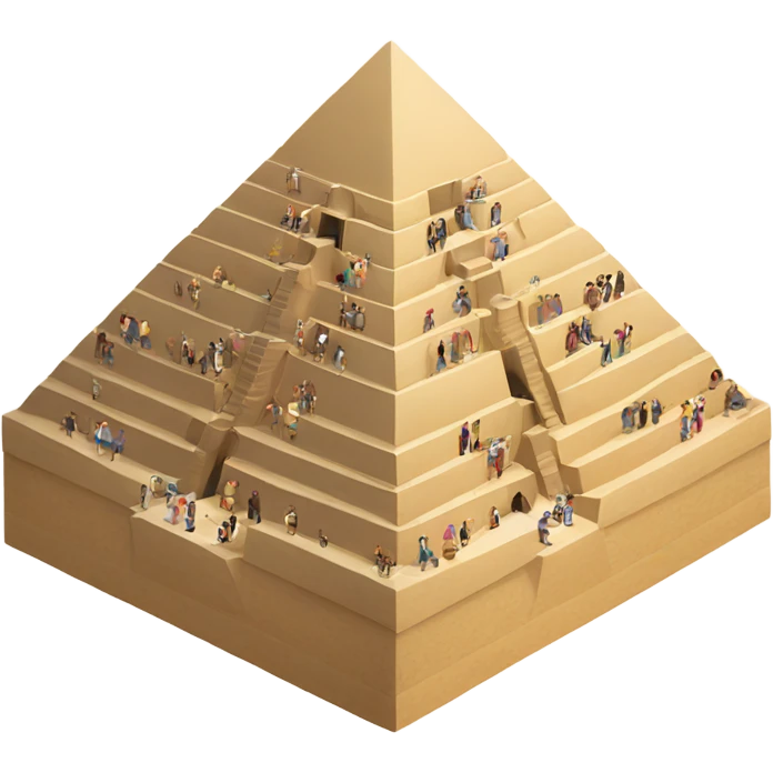 Pyramid with people going inside it emoji