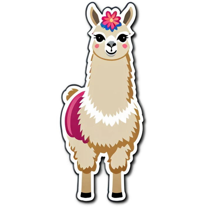 Pretty llama emoji